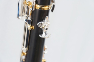 Oboe Chino Profesional de Nivel Profesional, <span class=keywords><strong>Cuerpo</strong></span> de Ébano Envejecido, Plateado, Llaves Doradas, en Do Bemol y Mi, Incluye Estuche - Product Image 5
