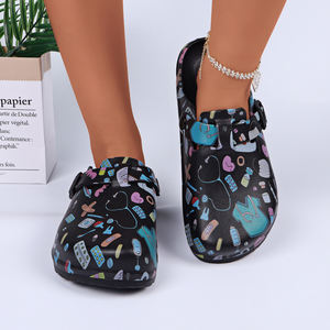 Zoccoli da donna firmati personalizzati comodi sandali antiscivolo impermeabili estivi graziosi animali che stampano pantofole a punta chiusa - Product Image 4