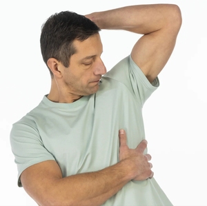 畅销奢华男士圆领t恤精梳棉防汗隐形腋垫实心薄荷绿色针织面料 - Product Image 4