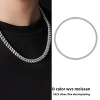 Bracelet en argent sterling avec moissanite cubaine, chaîne plaquée or, pour homme et femme, bijou cadeau