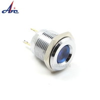 16mm Étanche IP67 Électrique Led Voyants Jaune Concave Tête Point Rouge Bleu pilote Pin Terminal Métal IP67 24V Led Lumière