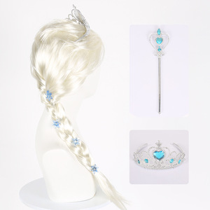 Parrucca Cosplay di Elsa da principessa per ragazze carina da regina treccia Elsa capelli Cosplay parrucche di carnevale di Halloween Purim festa in maschera - Product Image 3