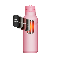 Bouteille d'eau minimaliste et écologique avec poignée, couvercle à paille rabattable et bec verseur lisse pour le sport