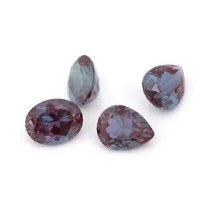 高品质手工实验室钻石GRC认证宝石工厂紫色实验室种植紫翠石梨石切割石