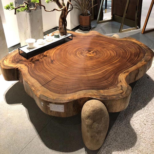 Live Edge decorazione dell'hotel curvo a mano tavolo in <span class=keywords><strong>legno</strong></span> massello <span class=keywords><strong>con</strong></span> radice naturale tavolino rotondo in <span class=keywords><strong>legno</strong></span> - Product Image 4