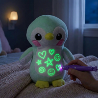 Peluche personnalisée lumineuse à dessiner, jouet en peluche réutilisable qui s'illumine avec stylo UV, animal en peluche créatif pour enfants, jouet éducatif DIY personnalisé
