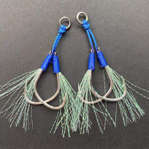 Nouveau crochet de pêche en forme de plume en acier à haute teneur en carbone, hameçon de pêche, leurre de pêche en mer, crochet d'assistance, <span class=keywords><strong>3</strong></span> + 7, 1/0 #-5/0 # - Product Image 2