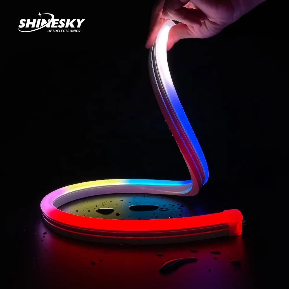 WS2811 5050 RGB Light Silicon 1225 DC12V 24V Flexible LED Strip Idée pour la publicité et le cabaret, rétro-éclairage à grande échelle,