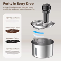 Fontaine à eau automatique sans fil pour chat en acier inoxydable, écologique, alimentée par batterie, 3L, avec capteur de mouvement