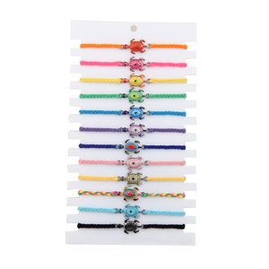 Produttori di Yiwu di Alta qualità Boho Regolabile Fascino Della Treccia della Corda Variopinta Della Lega <span class=keywords><strong>Tartaruga</strong></span> Cuckold Pendente Del Braccialetto - Product Image 1