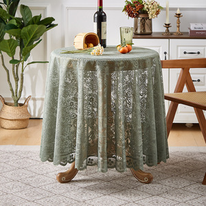 <span class=keywords><strong>Tovaglia</strong></span> in Cotone-<span class=keywords><strong>Lino</strong></span> Stile Boho Antipolvere Country-Chic <span class=keywords><strong>con</strong></span> <span class=keywords><strong>Pizzo</strong></span> Traforato, per Uso Domestico, Tappetino Antiscivolo - Product Image 1