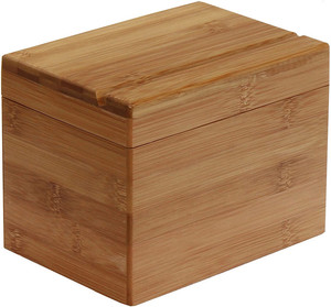Bamboo <strong>Recipe</strong> <strong>Box</strong> With Divider, Natural, 6.80" W X 4.90" D X 5.30" H - Product Image 6