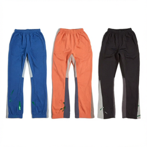 Pantalon de survêtement pour homme à blocs de couleur avec bande latérale, taille élastique, décontracté, pour l'automne, en coton et fibre de bambou, respirant, tricoté - Product Image 5