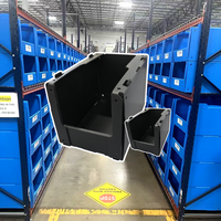 Bac de stockage à ouverture frontale en plastique ondulé empilable pour entrepôt, bac de tri pour le rangement des vêtements