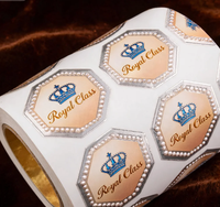 Autocollants personnalisés de luxe en feuille d'or, étiquettes gaufrées imperméables pour emballage de boîtes cadeaux, mariage, logo de marque professionnelle, OEM