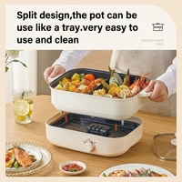 Casserole électrique de 4,5 L et 6 L avec grande capacité, casserole électrique détachable, casserole électrique ménagère, poêle électrique