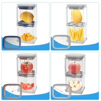 Professionele handmatige 4-blads mandoline-snijmachine van plastic, multifunctioneel voor frieten, aardappelen, wortelen, uien, appels, persgereedschap, nieuw