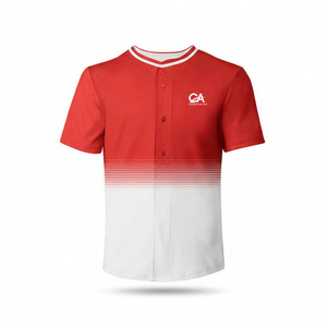 Baseball Jersey Custom Sports Apparel Lightweight Performance Material Breathable Short Sleeve Button Front Athletic <b>Game</b> - Product Image 1