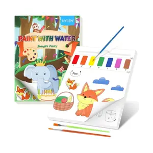 Peinture avec livre de coloriage à l'eau Mess Free Aquarelle Peinture Livres pour les tout-petits et les enfants Art Craft Cadeau pour dessiner avec pinceau
