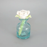 Diffuseur de luxe fait à la main fleur roseau avec bouteille en verre ensembles de diffuseurs d'huiles essentielles