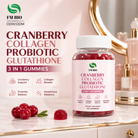 Gummies à formule personnalisée 4 ingrédients bruts : Canneberge, Collagène, Glutathion, Probiotiques – Produits nutritionnels de bien-être pour adultes en vrac (OEM)