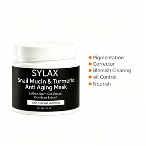 Masque visage anti-âge SYLAX avec mucine d'escargot et curcuma - Soin hydratant anti-rides professionnel pour peaux matures - Product Image 3