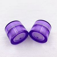 Pot de crème acrylique à double paroi 10ml Pots cosmétiques de couleur violette Contenants de crème pour le visage en plastique