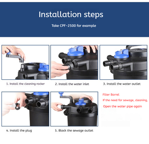 Bộ lọc hồ cá SUNSUN kiểu canister tích hợp đèn UV/bi cầu sinh học/bọt biển CPF-10000 - Product Image 3