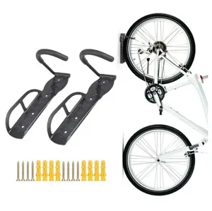 Customized Apartment Carbon Steel Space Saving Inside Vertical Bike Storage Rack Hanger Wall Mount