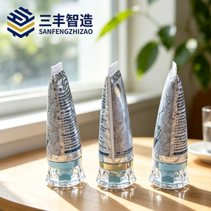 Custom Printed Clear Cosmetic Squeeze Tube with Decorative Acrylic Cap for Skincare Cream - Product Image 4