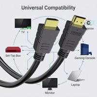 Câble HDMI haute vitesse 4K 60Hz 18Gbps HDCP 2.2 ARC plaqué or, cordon vidéo pour téléviseur, projecteur, moniteur de jeu
