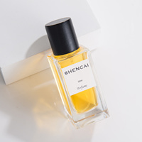 Flacon de parfum pour homme en verre transparent rectangulaire vide de 50 ml, design simple, personnalisé, avec bouchon