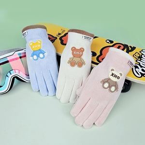 Детские зимние перчатки теплые Мультяшные милые флисовые для мальчиков и девочек велосипедные спортивные из флиса - Product Image 1