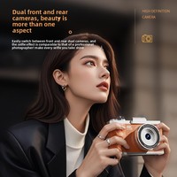 Kamera Selfie HD 64MP Lintas Batas untuk Mahasiswa, Kartu TF, Pemotretan di Rumah, Zoom Optik 7.1x-16x, Layar 2"-3", Pengambilan Video Lithium
