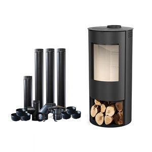 Poêle à <span class=keywords><strong>bois</strong></span> autoportant sans fumée R1204A 12KW ECO-DESIGN au design rond pour chauffage intérieur à vendre - Product Image 1