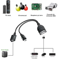 Cable Divisor en Y OTG para Transferencia de Datos, Compatible con Fire TV 3/2.ª Generación, Fire Stick, PC, Adaptadores y Extensor