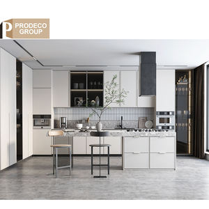 Armoire de cuisine <span class=keywords><strong>en</strong></span> aluminium Prodeco Armoire moderne Laque moderne Armoires de cuisine <span class=keywords><strong>en</strong></span> lambris Ensembles complets - Product Image 4