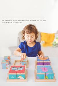 Rompecabezas 3D de juguete, 6 en 1 juego educativo, rompecabezas de bloques de construcción, Cubo de juguete, 4 Uds., rompecabezas de madera de seis lados, juguetes de madera para niños - Product Image 6