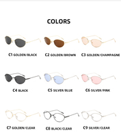 TWOOO T1572 Lunettes de soleil ovales en métal pour femmes, logo personnalisé OEM ODM, UV400 anti-reflets, rétro élégantes, vente en gros directe d'usine
