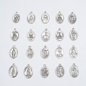 Dijes de Metal con Forma Ovalada de San Judas, Dijes Religiosos para la Fabricación de Joyas, San Gerardo, San <span class=keywords><strong>Bernadette</strong></span> - Product Image 1