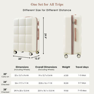 Ensemble de bagages extensibles DB 4 pièces en ABS, valise durable de 20 pouces avec port USB, porte-gobelet, coque rigide, doublure en polyester - Product Image 3