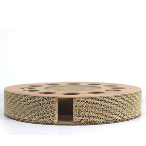 Round Corrugated Cardboard Cat Scratching Board With Ball Geometric <b>Pattern</b> Claw Sharpening Toy For Cats - Product Image 4
