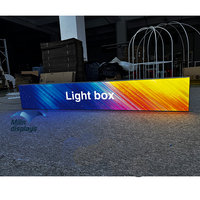 Boîte lumineuse publicitaire murale personnalisée en aluminium 3D carrée avec éclairage LED pour enseigne commerciale, logo, 10 pieds