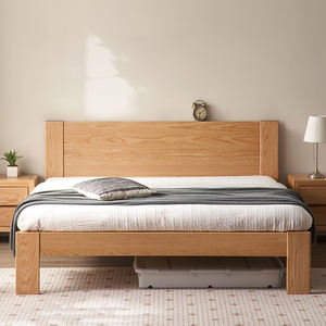 Letto moderno in legno massello di quercia nordica 1.5 metri di larghezza 1.8 metri lungo letto matrimoniale per camera da letto principale - Product Image 6