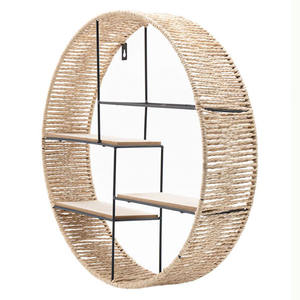 Étagères flottantes rondes pour la décoration intérieure Support de rangement Décorations murales en bois Étagère murale en métal - Product Image 1