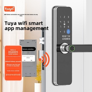 OEM ODM ขายส่ง สมาร์ทล็อคประตู Tuya/TTlock WIFI ระบบเข้าออกไร้กุญแจ ดิจิตอล สแกนลายนิ้วมือ อลูมิเนียม ไม้ เมมโมรี่การ์ด FM-028 สำหรับบ้าน รุ่น Wood - Product Image 3