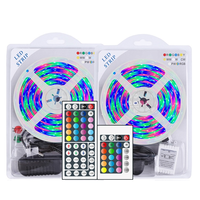 SX Ventes directes d'usine 44 touches IR Télécommande 5M SMD5050 Simple IP65 Étanche En Plastique LED Bande Lumineuse RGB Ensemble pour Entrepôt