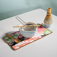 Ensemble Cadeau de Cérémonie du Thé : Bol à Matcha en Céramique à Motif Gaufré, Fouet à Matcha en Bambou (Chasen) et Outils à Matcha – Vente en Gros