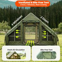 Tente de camping gonflable pour l'extérieur, glamping, pompe manuelle, toutes saisons, installation facile en 3 minutes, fenêtre en maille imperméable, 3-4 personnes