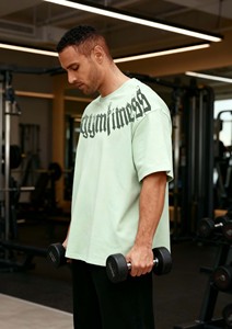 Personalizada <span class=keywords><strong>de</strong></span> gran tamaño <span class=keywords><strong>de</strong></span> los hombres nueva Oversize Dropped <span class=keywords><strong>Camiseta</strong></span> <span class=keywords><strong>verde</strong></span> claro gimnasio deporte al aire libre deporte <span class=keywords><strong>de</strong></span> gran tamaño <span class=keywords><strong>camiseta</strong></span> <span class=keywords><strong>de</strong></span> gimnasio para los hombres - Product Image 2